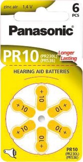 6-er Box Panasonic Hörgeräte-Batterie A-PRO230 1 Stück = 1 Packung