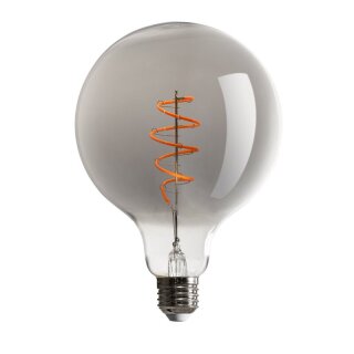 FG12518R LED G125 Spiral Globe Rauchglas 5W E27 1800K extra warmweiß