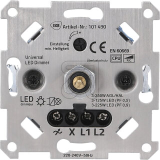 EGB 101490 Autodetect-Dimmer für LED + Standard automatische Auswahl des Dimmmodus