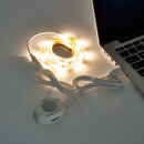 Liteso LED Sensor USB Strip Nachtlicht Set 1,2m warmweiß 3000K 2,4W IP44 mit Bewegungsmelder