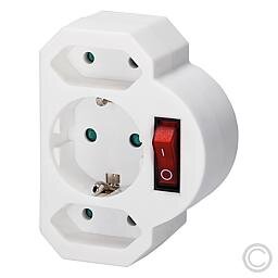 EGB 061510 Kombi-Adapter 2+1 mit Schalter weiß