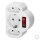 EGB 061510 Kombi-Adapter 2+1 mit Schalter weiß