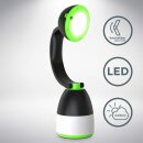 B.K.Licht LED Campingleuchte Taschenlampe Tischleuchte Schwarz/Grün 140lm Dimmbar Schalter für 3 x AA Batterie