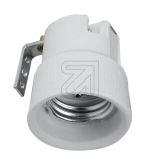 electroplast Porzellan-Fassung E27 mit Metallwinkel