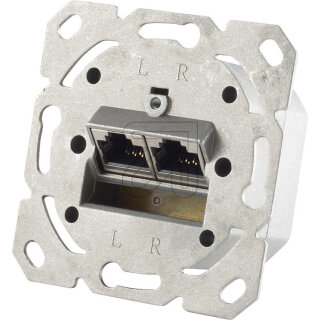 S-CONN cat.6A Netzwerkdose 2-Fach, horizontal, 74280 horizontale Kabelführung UP