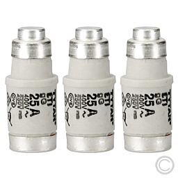 50x KELECTRIC Sicherungseinsatz D02, 25A, 100225 AC 400V / DC 250V, DIN 49522, DIN VDE 0636, IEC 60