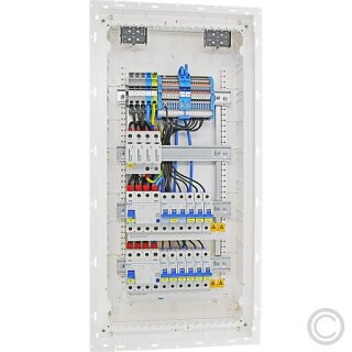 KELECTRIC Unterverteiler 4-reihig, komplett anschlussfertig, UP, mit ÜSS vorverdrahtet, Klemmen, ÜSS, RCDs, LS, Doku kompl.