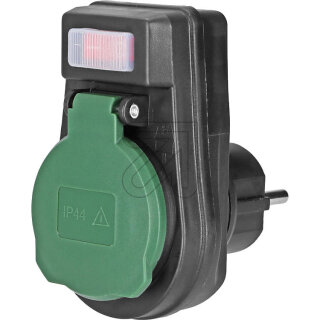 REV Adapter mit Schalter schwarz-grün IP44