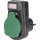 REV Adapter mit Schalter schwarz-grün IP44