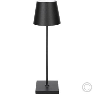 SIGOR NUINDIE LED Akku-Tischleuchte USB-C 380mm nachtschwarz 2,2W FlexMood 2200K/2700K IP54 168/197lm Ra85