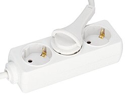 3-fach EGB Steckdose mit Flachstecker 3x1,5 weiß 1,5m
