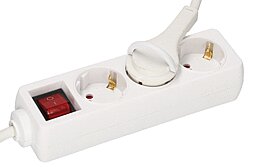 3-fach EGB Steckdo.m.Schalter u.Flachstecker weiß 3m EAN 4027236046448
