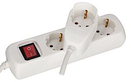 3-fach  REV Powersplit Steckdosenleiste weiß 2m mit Schalter