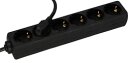 6-fach EGB Steckdosenleiste schwarz 1,5m