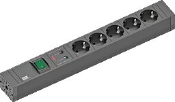 5-fach BACHMANN CONNECT LINE Steckdosenleiste schwarz 420.0022 5xSchuko mit Schalter und Überspannungsschutz
