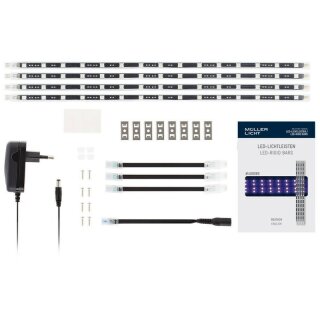 4x Müller-Licht LED Stäbe Lichtleisten 12W Schwarzlicht 60 LEDs 4 x 40cm