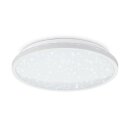 B.K.Licht LED Deckenleuchte Weiß rund Ø28cm 18W 2000lm Neutralweiß 4000K Sterneneffekt Backlight