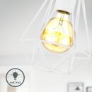 B.K.Licht Deckenleuchte Vintage Draht Weiß Ø16,5cm max. 40W E27 ohne Leuchtmittel