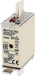 3x KELECTRIC NH Sicherung Größe 000, 500V AC, 25A 140625
