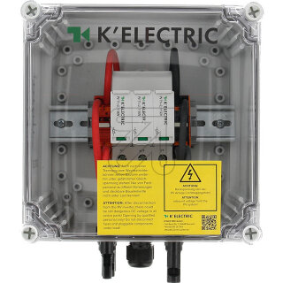 KELECTRIC Generatoranschlusskasten GAK 1x2, T1+T2, 1MPP, 2 Str., MC4, 134052 je MPP 2 in 1 out, AP-Geh. IP65, 210x210x132mm
