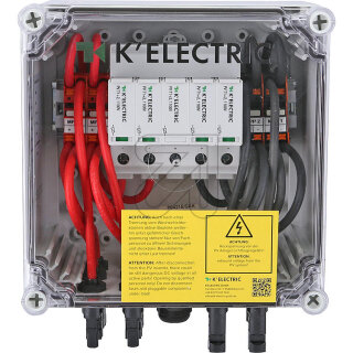 KELECTRIC Generatoranschlusskasten 2x2, T1+T2, 2MPP, 4 Str., MC4, 134056 je MPP 2 in 1 out, AP-Geh. IP65, 210x210x132mm