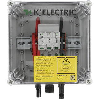 KELECTRIC Generatoranschlusskasten 1x2, T2, 1MPP, 2 Str., MC4, 134002 je MPP 2 in 1 out, AP-Geh. IP65, 210x210x132mm