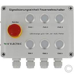 KELECTRIC Fernmeldeeinheit für 3 Feuerwehrschalter FME mit NOT-AUS, 134203