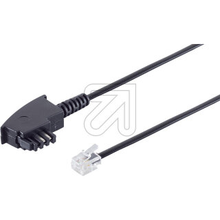 S-Conn Telefonanschlusskabel TAE F auf RJ11, 3m schwarz