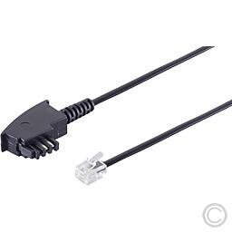 S-Conn Telefonanschlusskabel TAE F auf RJ11, 6m schwarz
