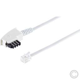 S-Conn Telefonanschlusskabel TAE F auf RJ11, 6m weiß 70006-W