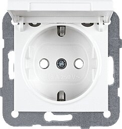 Panasonic Plus 55 Steckdose mit Klappdeckel beschriftbar WDTT03202WH-EU1