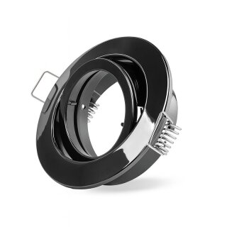 DL68BL-B-Glanz Einbaustrahler schwarz glänzend schwenkbar  DA 68mm