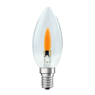 LED Filament Feuer Kerze 1W E14 klar