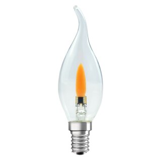 LED Filament Feuer Windstoßkerze 1W E14 klar