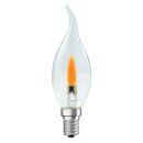 LED Filament Feuer Windstoßkerze 1W E14 klar
