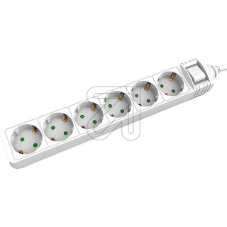 Hölter 6-fach Steckdosenleiste weiß mit Schalter GNBK06A 7 3G1.5X1.4M