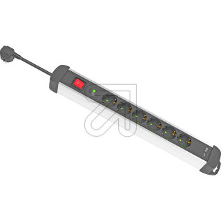 Hölter 6-fach Alu- Steckdosenleiste schwarz mit Schalter 1x USB A +1x USB C / GXBKSCU06/A IP20, 3G1.5X1.5M