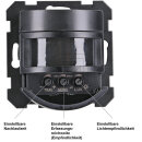 LED´s light -Bewegungsmelder 55er m Lüfternachl. schw. matt mit integr. Taster und Tastereingang, 191123EGB