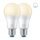 2x WiZ Smart LED A60 Birnen 8W = 60W E27 matt 806lm warmweiß 2700K dimmbar App Google Alexa WiFi