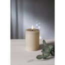 STARtrading LED-Echtwachs-Kerze "Flamme Flow Pillar" 15cm beige 060-12