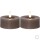 STARtrading LED-Echtwachs-Kerze "Flamme Flow T-Light" taupe 2er-Set 060-10