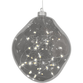 Saico LED-Glasdekoration grau CD73-3170