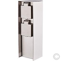 BOLD Steckdosensäule edelstahl IP44 2-fach Steckdose 10043