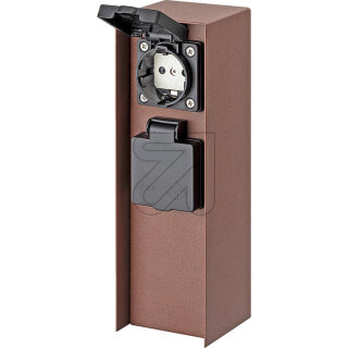 BOLD Steckdosensäule rostfarben IP44 2-fach Steckdose 10818