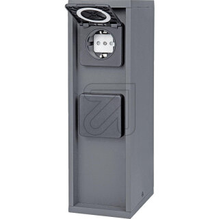 BOLD Steckdosensäule anthrazit IP44 2-fach Steckdose 10614
