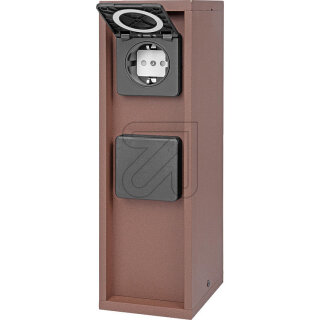 BOLD Steckdosensäule rostfarben IP44 4-fach Steckdose 10617