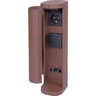 BOLD Steckdosensäule rostfarben IP44 2-fach Steckdose 10633