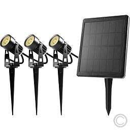 BOLD LED-Solarspot 3-er Set Erdspieß "Simon" schwarz IP65 1016