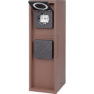 BOLD Steckdosensäule rostfarben IP44 2-fach Steckdose 10615