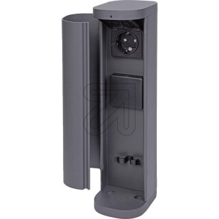 BOLD Steckdosensäule anthrazit IP44 2-fach Steckdose 10632